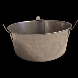 Vintage Aluminum Angel Food Cake Tube Pan 10" x 5" Cooling Legs 2 Piece